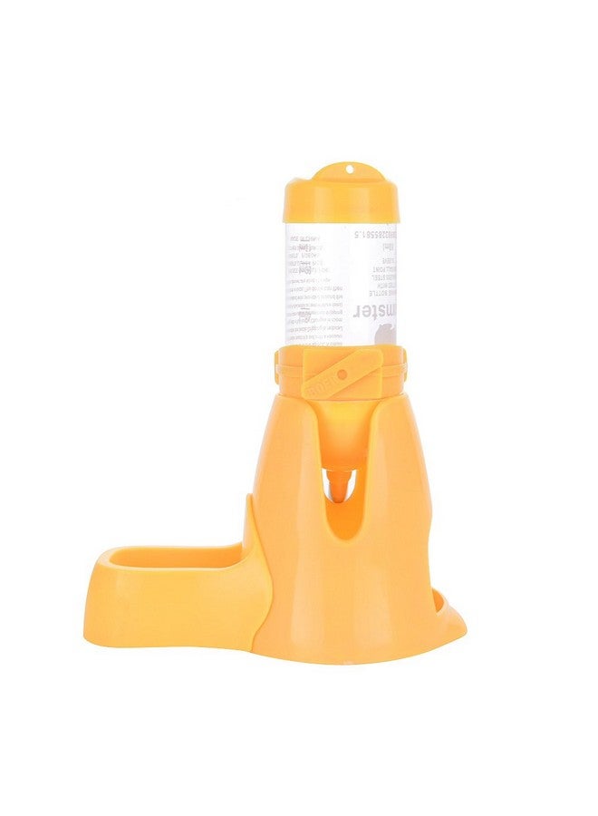 Hamster Automatic Water Bottle Drinking Feeder Dispenser Bottle 80ML with Food Feeder Station bowl Pet Container for Small Animals(Yellow) - Image 2