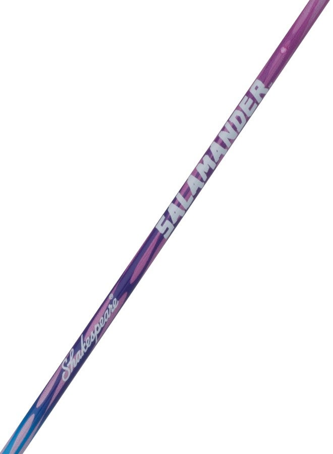 Shakespeare 1367024 Salamander Spincast Combo, 6, 1 Bearing, 4'6" Length, 2Piece Rod, Light, Pink, Right Hand - Image 2