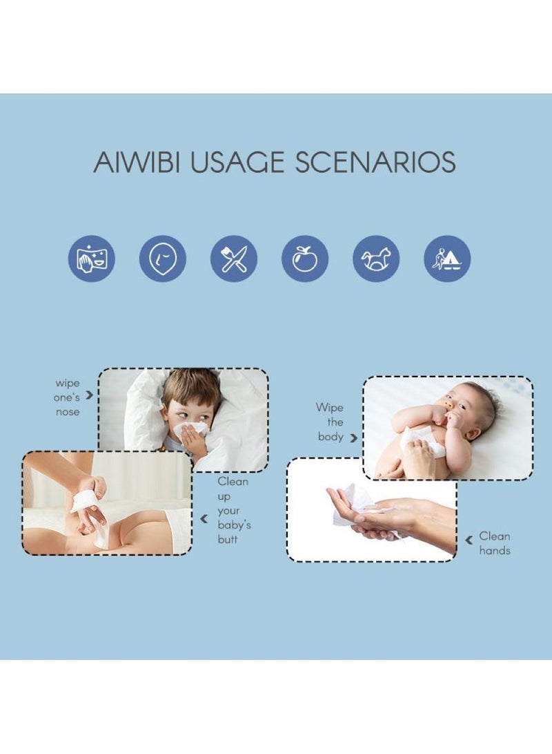 Aiwibi Mini Baby Wet Wipes Pack of 8x8 Pack of 3 - Image 3