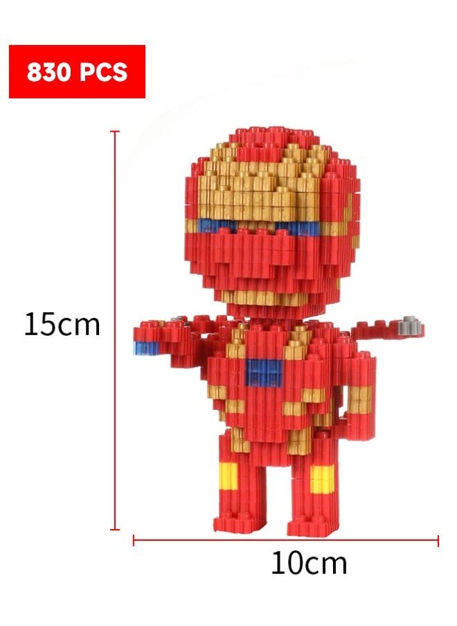 830-Piece Educational Toys Small Particles Granule Assembled Building Blocks, Iron Man Model Assembling Building Blocks, Early Intelligent Toys for Children 6+ Years  - Image 2