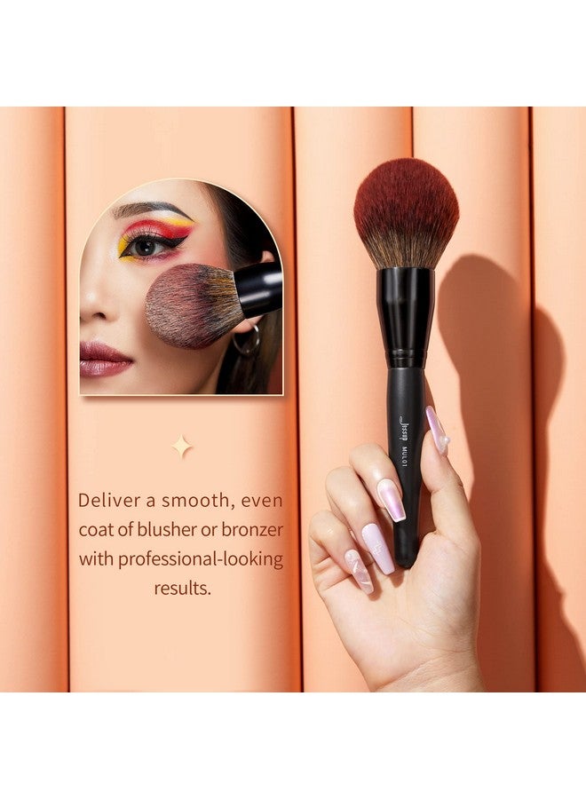 جيساب فرشاة مكياج البودرة، فرشاة بودرة معدنية كبيرة للوجه بالكامل، مكياج الجسم، نباتية، فرشاة وجه خالية من العيوب للبودرة وأحمر الخدود والبرونزر Mul01 - Image 5