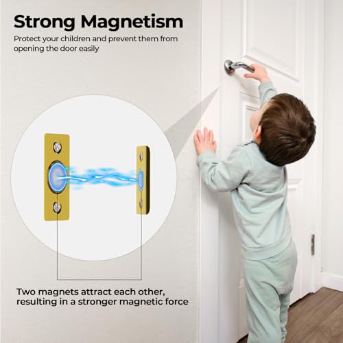 Tonitrui Silent Door Ball Catch, Adjustable Strong Magnet Door Catch,Using Completely noiseless,Perfectly Replacing The Old Ball Catch(Gold 2 Pack, Upgraded Version) - Image 2