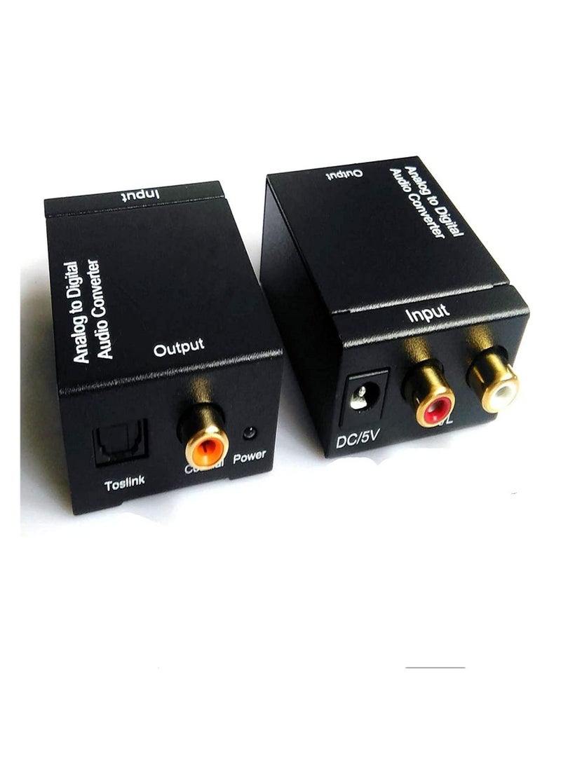 Generic - Analog to Digital Converter L/R RCA Analog to SPDIF Coaxial Optical Toslink Digital Audio Converter Adapter - Image 1