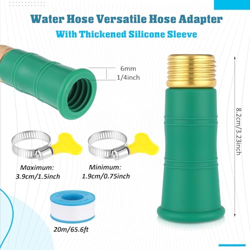 Innconee 1 Set Universal Faucet Water Hose Adapter with Clamps Fits 3/4" Thickened Rv Sink Hose Attachment Connector for Garden Kitchen Bathroom Damaged/stripped Faucet Threads or Threadless - Image 2