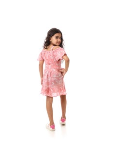 Andora Girls Floral  Dress With Waist Belt - Cashmere  - Image 3