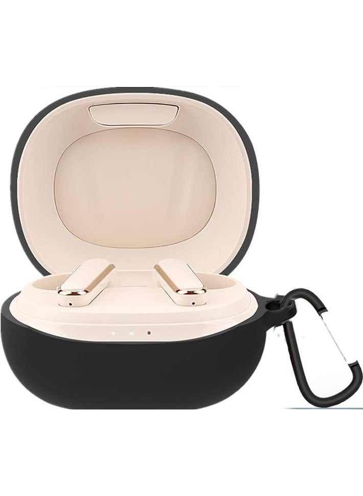 Silicone Carrying Case Compatible with Anker Soundcore Life P3, Portable Scratch Shock Resistant Cover with Carabiner (Black) - Image 1