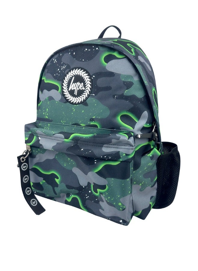 JUST HYPE Iconic Backpack - Green Glow Camo - Image 2