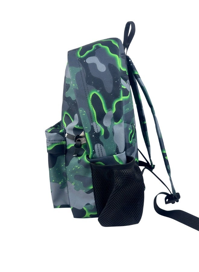 JUST HYPE Iconic Backpack - Green Glow Camo - Image 3