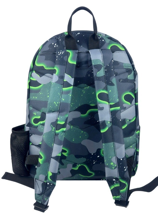 JUST HYPE Iconic Backpack - Green Glow Camo - Image 4