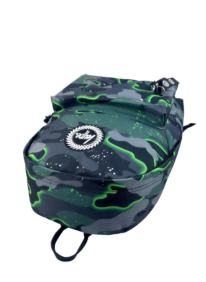 JUST HYPE Iconic Backpack - Green Glow Camo - Image 5