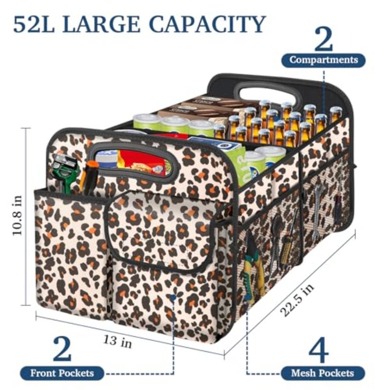 Car Trunk Organizer, Trunk Storage Organizer with Capacity Waterproof Collapsible Trunk Organizer for Car Suv/Jeep/Sedan - Image 2