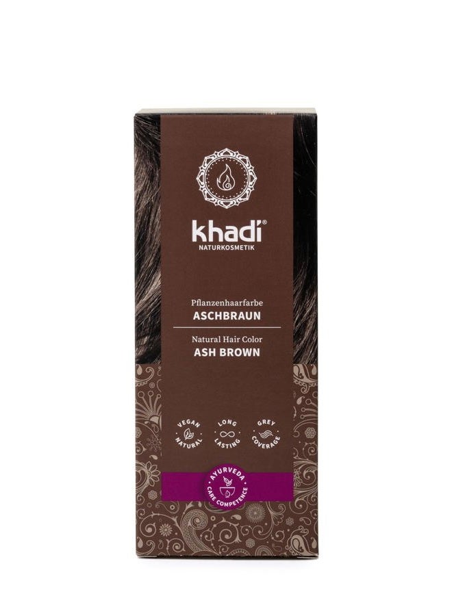 khadi ASH BROWN Natural Hair Color - Natural cosmetics - hair color for matte & medium brown - plant hair color - 100% herbal, natural & vegan - 3.5 oz - Image 1