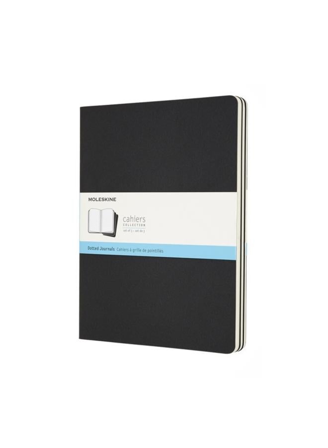 Set Of 3 Moleskine Extra Large Dotted Cahier Journals : Black