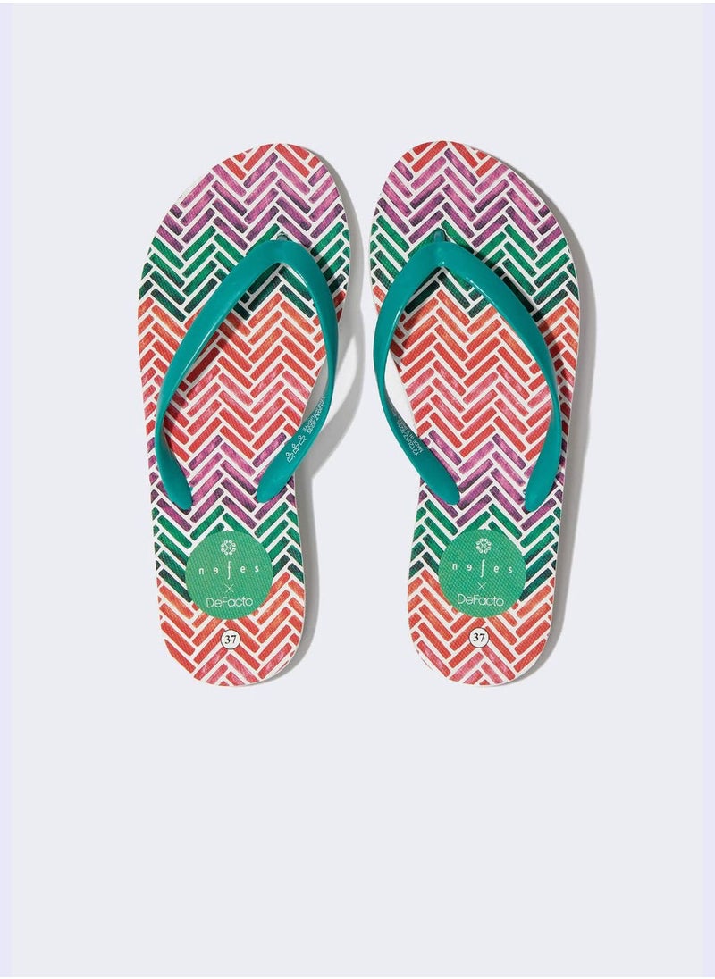 DeFacto - Nefes İstanbul X Defacto Design Flat Sole Flip Flop - Image 1