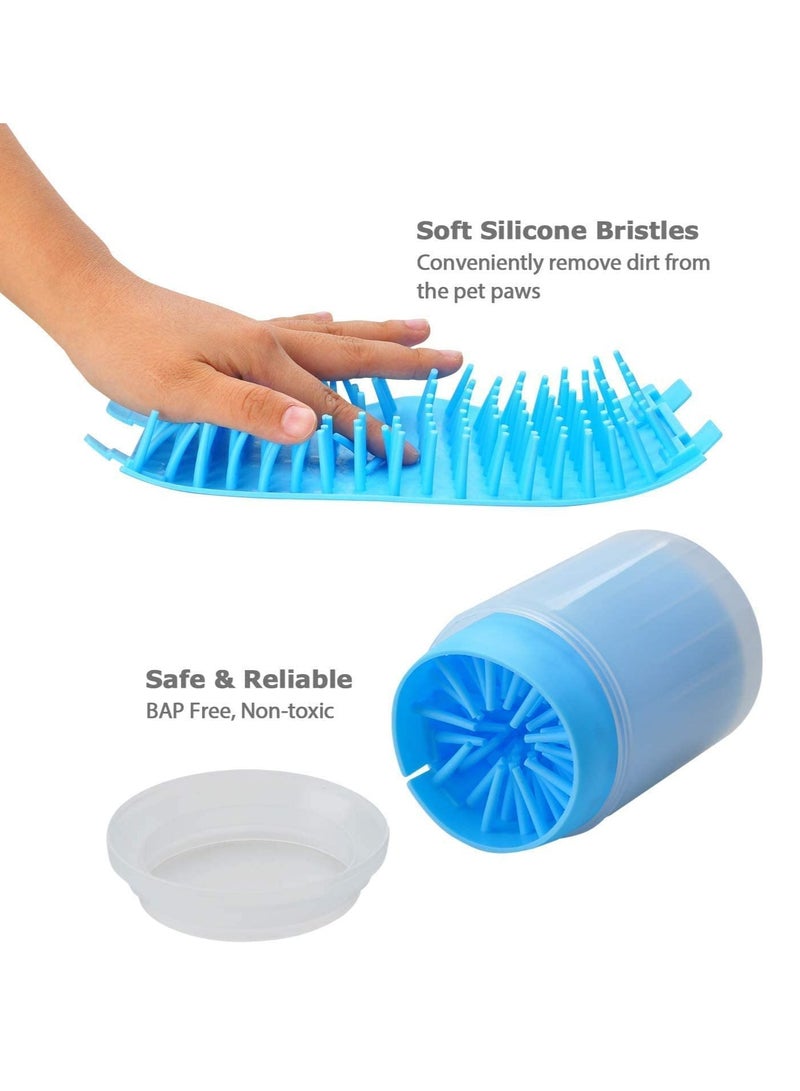 SOLARAE Pet Paw Cleaner Set Portable Dog Washer Cup Towel Soft Silicone Bristles for Cleaning Dirty and Muddy - Image 4