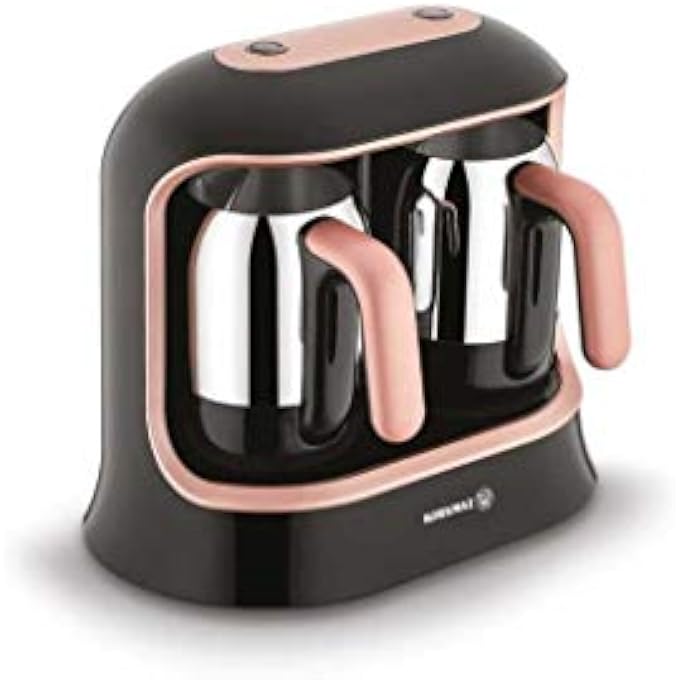 Korkmaz Kahvekolik Twin Turkish Coffee Machine BlackRosagold Black  Silver  Rosagold A86102 - Image 1