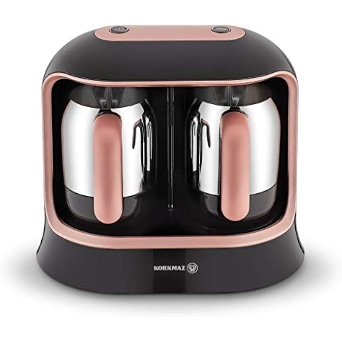 Korkmaz Kahvekolik Twin Turkish Coffee Machine BlackRosagold Black  Silver  Rosagold A86102 - Image 2