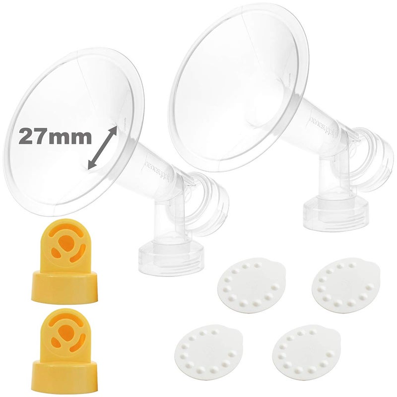 Nenesupply Pump Parts with 27mm Flanges Compatible with Medela Breastpumps Incl. Flange Breastshield Valve Membrane for Pump in Style Symphony Swing Not Original Medela Pump Parts - Image 1