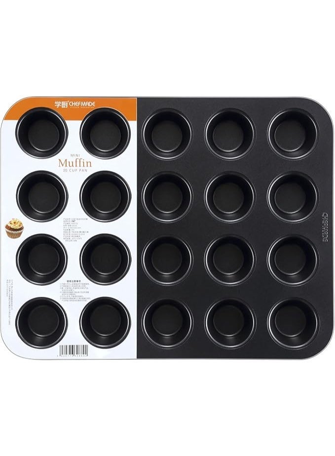CHEFMADE Nonstick Mini Muffin Pan & Cupcake Pan, 20 Cavity - Image 1