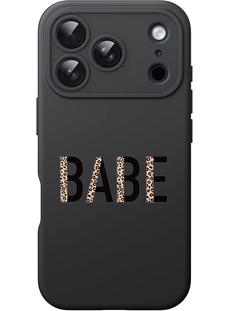 Theodor Protective Slim Fit Case Liquid Silicone Cover with Full Body Protection Anti-Scratch Shockproof Case For Apple iPhone 17 Pro Max (Black) Babe - Image 1