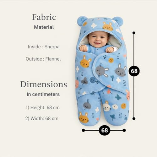 First Kick Baby Blanket Newborn Gift Pack of Swaddle Wrapper, 0-9 Months, Length 68 cm x Width 68 cm - Image 2