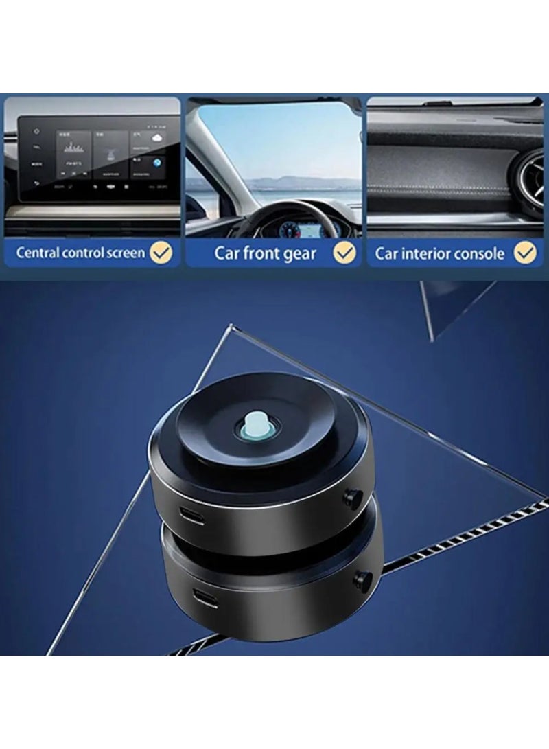 AROAQ Phone Holder, Intelligent Car Mount Mobile Phone Holder, Portable Double Sided Magnets Mount Stand, Strong Adsorption 360 Degree Rotation Cell Phone Holder Bracket, (1pc, Black) - Image 5