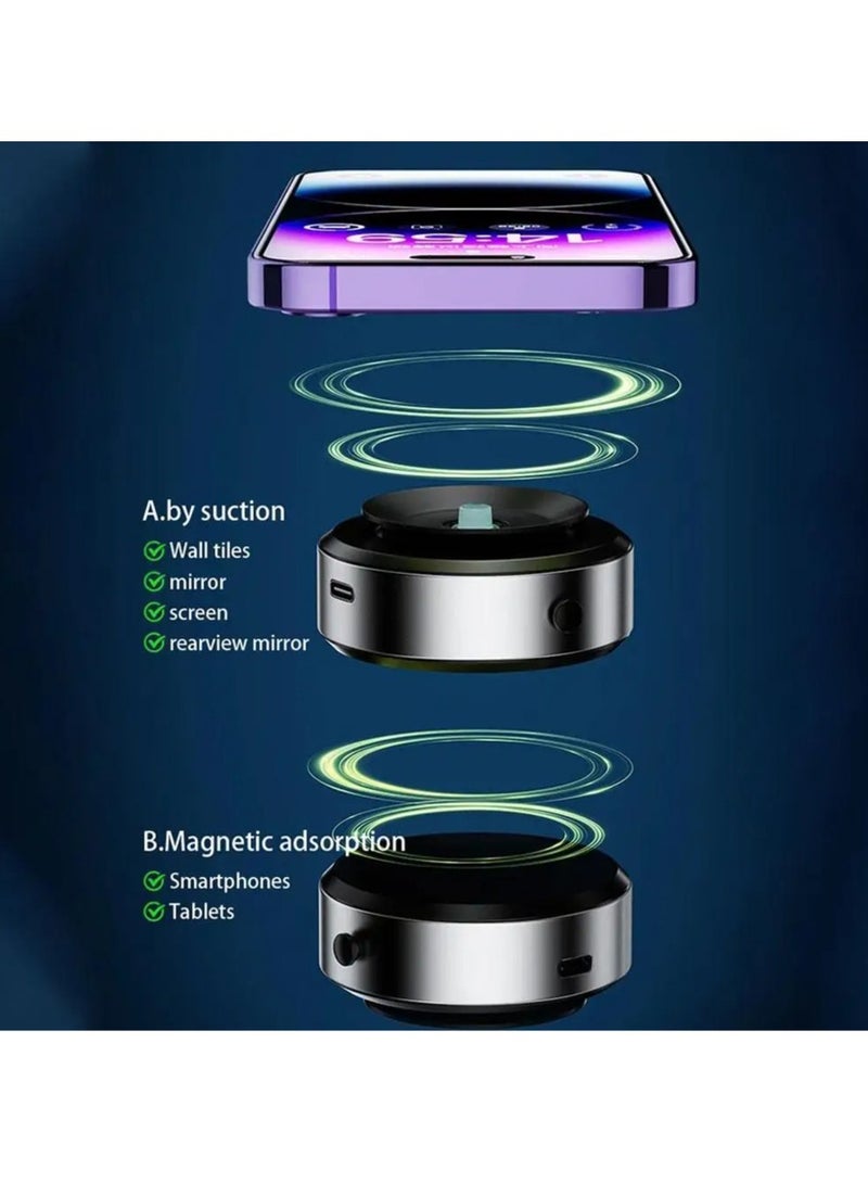 AROAQ Phone Holder, Intelligent Car Mount Mobile Phone Holder, Portable Double Sided Magnets Mount Stand, Strong Adsorption 360 Degree Rotation Cell Phone Holder Bracket, (1pc, Black) - Image 4