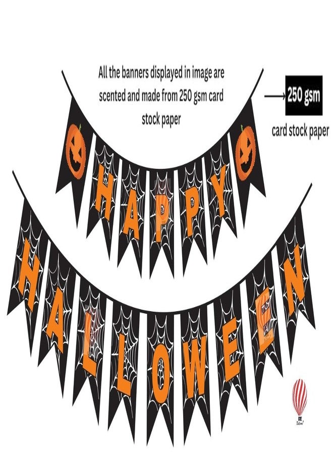 HK balloons 50Pcs Happy Halloween decorations Items With Banner For Printed Balloons Halloween Themed Pumpkin Balloons Black Orange Balloons Set for Celebration Party Decoration Balloons - Image 4
