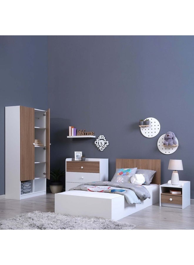 Pan Home داكوستا 1 × سرير أطفال 205 سم طول × 96 سم عرض 81 سم ارتفاع | مادة لوحة اللوحة | مقاس مفرد | أبيض  - Image 2