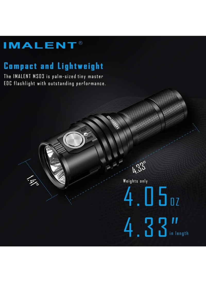 MS03 Tactical Flashlight 13000 Lumens LED Flashlight Uses 3 Pcs CREE XHP70 LEDs  Powerful Handlight for Camping