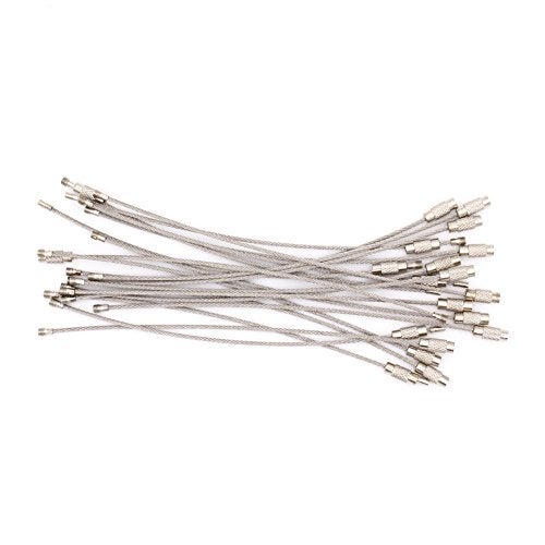 Leen4You Keyring Cable Stainless Cable Keychain Wire Loops with Keyring Twist Barrel Colour Silver (10Pcs) - Image 5