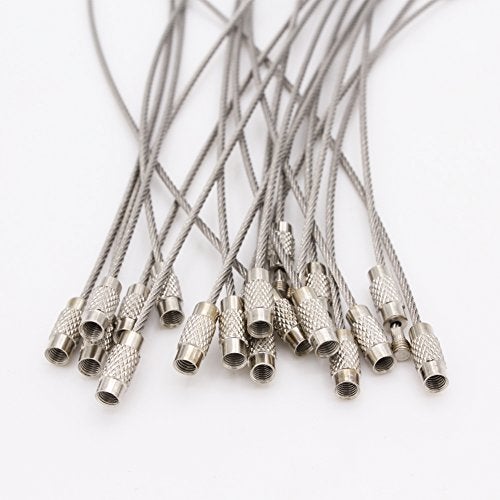 Leen4You Keyring Cable Stainless Cable Keychain Wire Loops with Keyring Twist Barrel Colour Silver (10Pcs) - Image 4