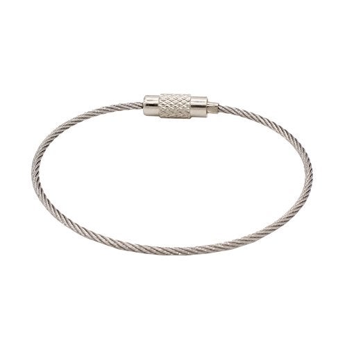 Leen4You Keyring Cable Stainless Cable Keychain Wire Loops with Keyring Twist Barrel Colour Silver (10Pcs) - Image 2