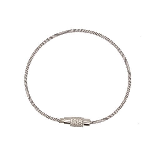 Leen4You Keyring Cable Stainless Cable Keychain Wire Loops with Keyring Twist Barrel Colour Silver (10Pcs) - Image 3