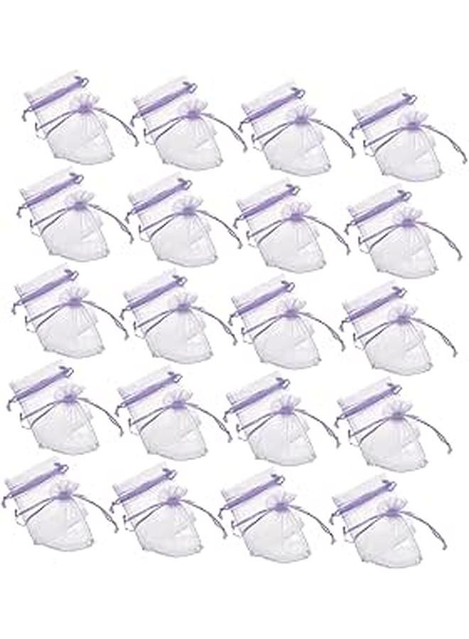 Light Purple Organza Drawstring Bags 100Pcs for Jewelry Wedding Party Favors - Image 1