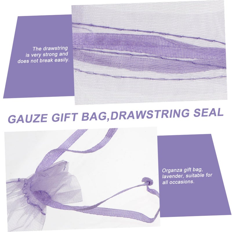 Light Purple Organza Drawstring Bags 100Pcs for Jewelry Wedding Party Favors - Image 4