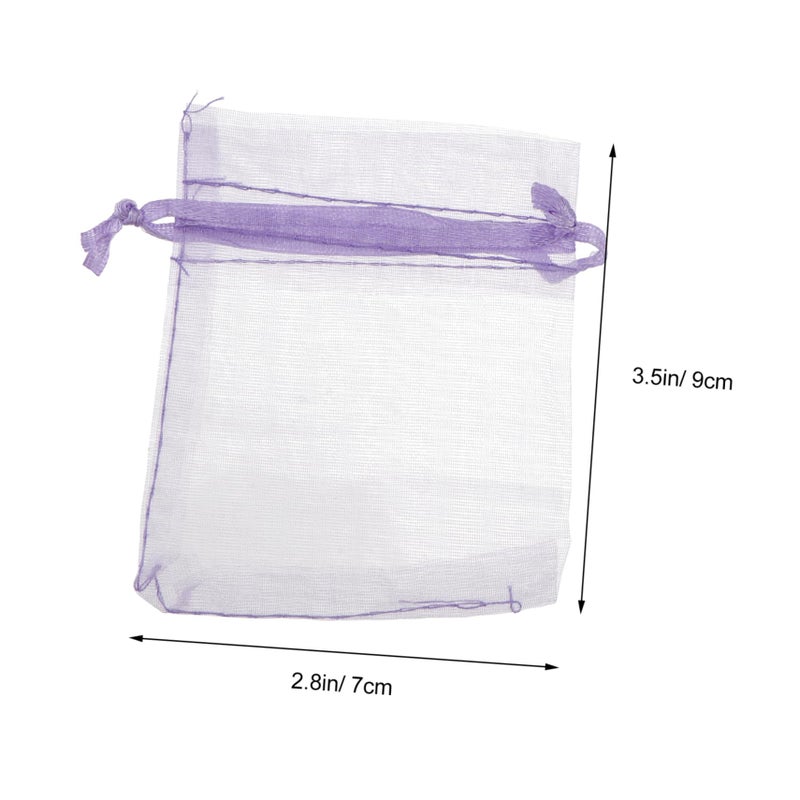 Light Purple Organza Drawstring Bags 100Pcs for Jewelry Wedding Party Favors - Image 3