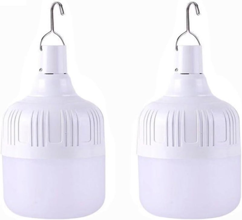 1-8pcs Portable Outdoor Camping Lights USB Rechargeable lamp LED Emergency Bulb Hook High Power Tents Lantern(120W,Green) - Image 1