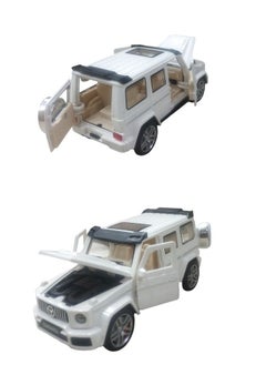 die cast Mercedes Benz G63 AMG 1:32 Scale Model Car,Plastic Model Cars Pull Back Toy Car with Sound and Light for Kids & Adult Gift (White)  - Image 1