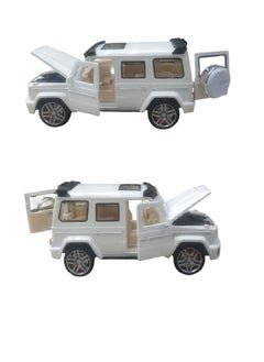 die cast Mercedes Benz G63 AMG 1:32 Scale Model Car,Plastic Model Cars Pull Back Toy Car with Sound and Light for Kids & Adult Gift (White)  - Image 2