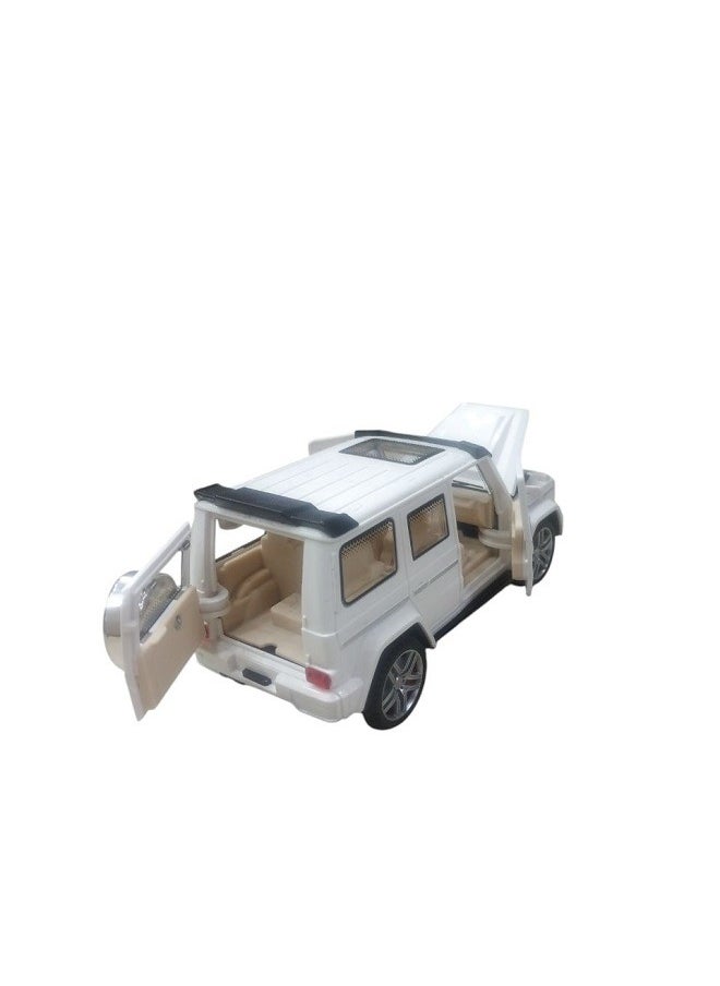 die cast Mercedes Benz G63 AMG 1:32 Scale Model Car,Plastic Model Cars Pull Back Toy Car with Sound and Light for Kids & Adult Gift (White)  - Image 4