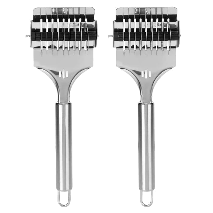 PRIT Store Noodle Cutter Noodle Lattice Roller with Hook for Kitchen Pack of 2  - Image 1