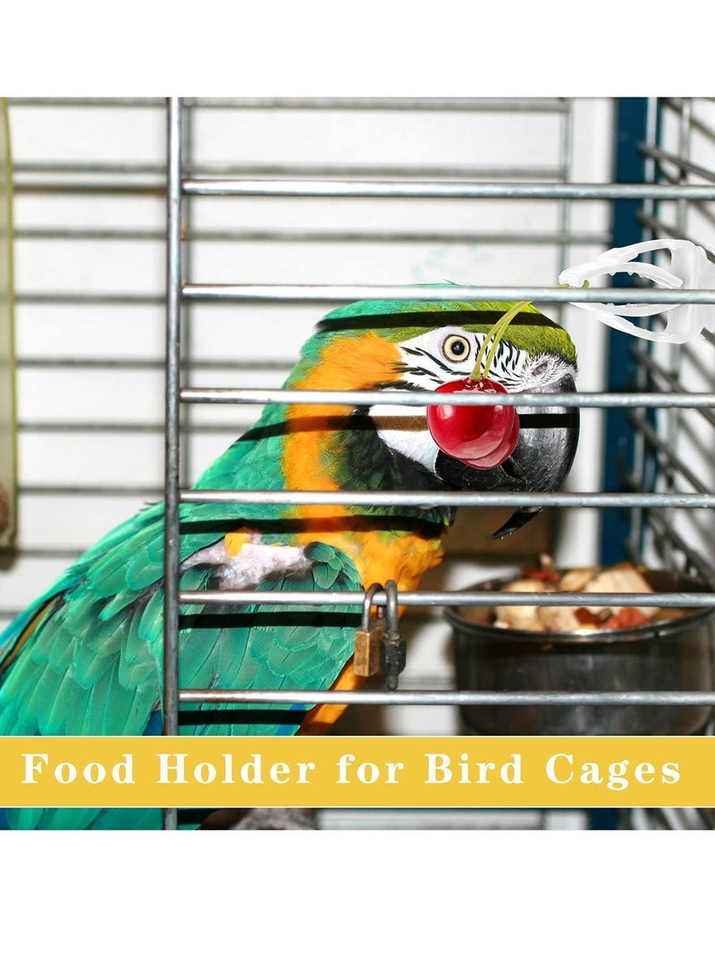 Y&D Bird Cage Food Clip Feeder Parrot Fruit and Vegetable Fish Bone Fork Snack (12 Pieces, White)  - Image 2