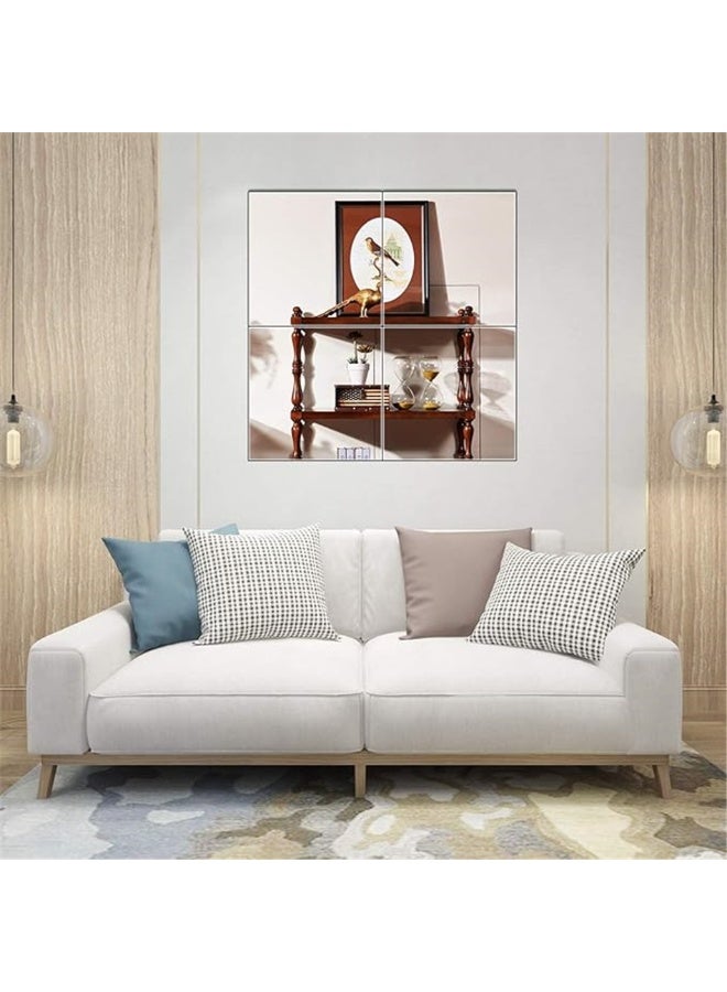 8PCS الزجاج كامل الطول الجدار مرآة بلاط ، مرآة كاملة الطول مرآة كاملة الجسم المرآة ذاتية اللاصقة عالية الوضوح ، مرآة جدارية بدون إطار لمكتب المنزل غرفة النوم الحمام باب صالة الرياضة (8pcs ، 30 * 30 سم) - Image 3
