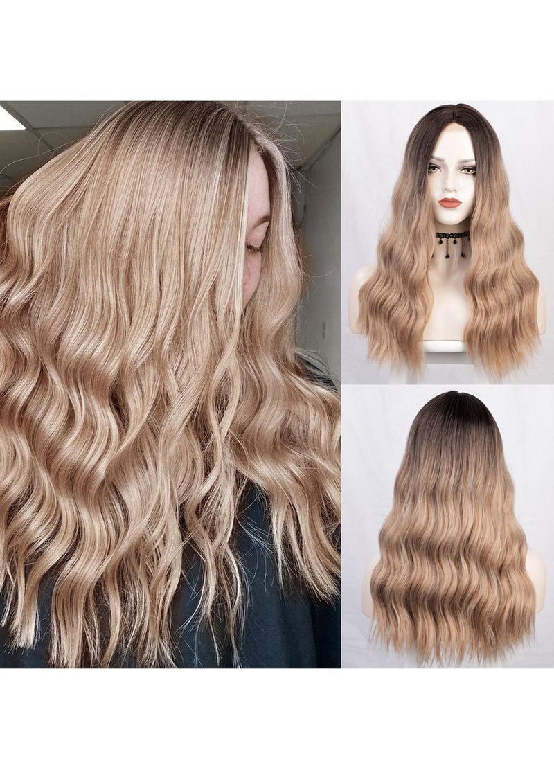 Estelle Wigs European and American women's long curly hair Front lace women's long curly hair Fluffy water ripple wig headgear wigs  - Image 1