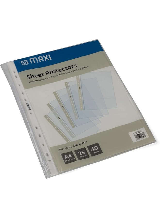 ماكسي Mx Rp25 واقي ورق بولي 40 ميكرون 25 قطعة مقاس A4 25 قطعة - Image 2