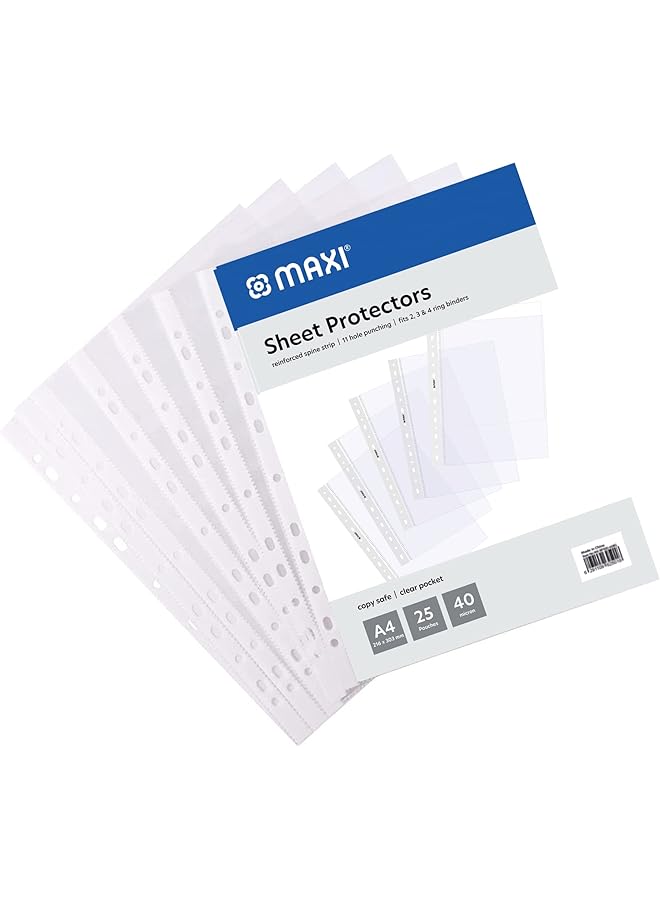 ماكسي Mx Rp25 واقي ورق بولي 40 ميكرون 25 قطعة مقاس A4 25 قطعة - Image 1