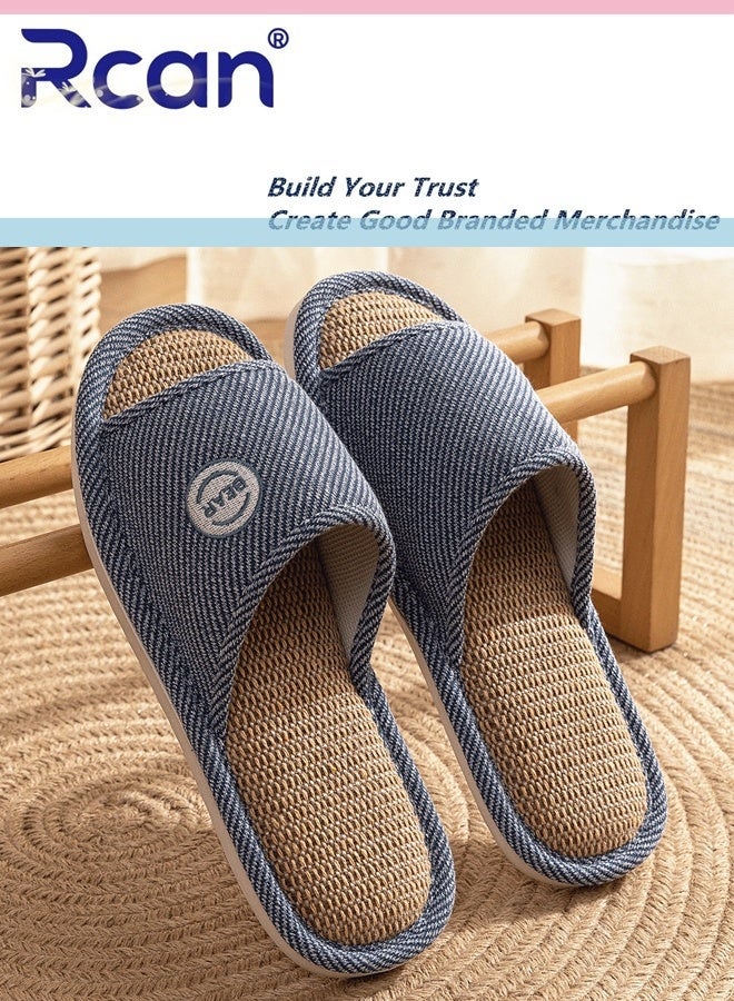 Rcan Slippers for Men Memory Foam House Bedroom Slippers with Thick Sole Non-Slip Soft Slippers Open Toe Men's Bath Slipper House Sandals for Indoor & Outdoor EUR44-45  - Image 1