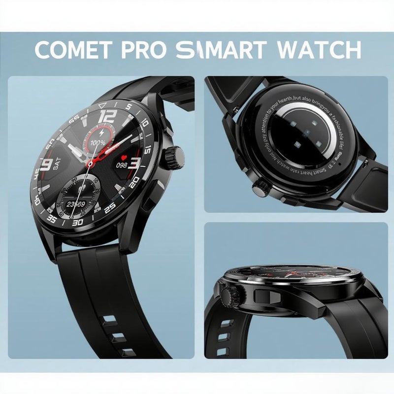 ساعة ذكية COMET PRO شاشة ملموسة كاملة مقاس 1.32 بوصة ووضوح 360*360 بكسل، مكالمة عبر البلوتوث، مساعد صوتي ذكي، مراقب لياقة بدنية وصحة، 5 أنماط قوائم، لوحة مناسبة مخصصة، متوافقة مع أنظمة أندرويد وإي أو إس - Image 4