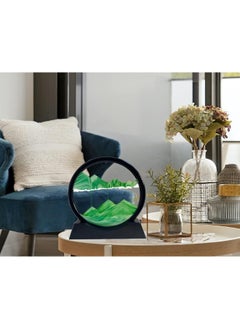 Happy Home Moving Sand Art Board, 3D Hourglass, Deep Sea Sand Scenery, Moving Sand Art Board, Circular Sand Frame, 3D Colorful Sand Decor, Comfortable Desktop for Home Office (7 Inch,Green)  - Image 4